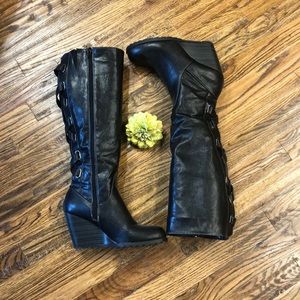 Tall Wedged Heeled Boots